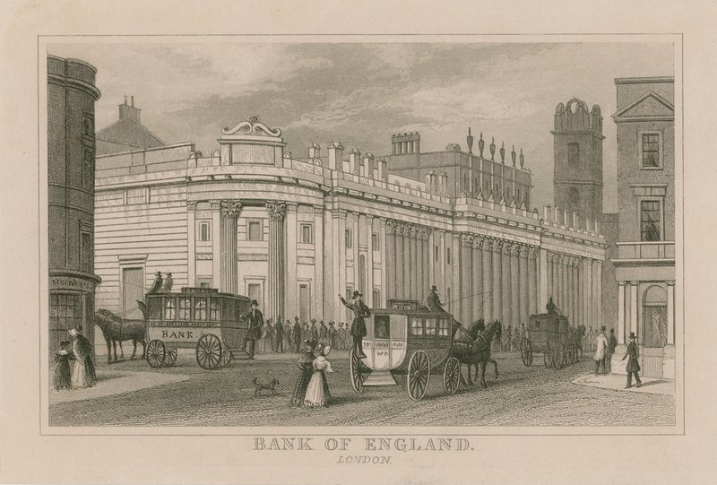 Bank of England, Sir John Soanes South Front, 1823 av English School