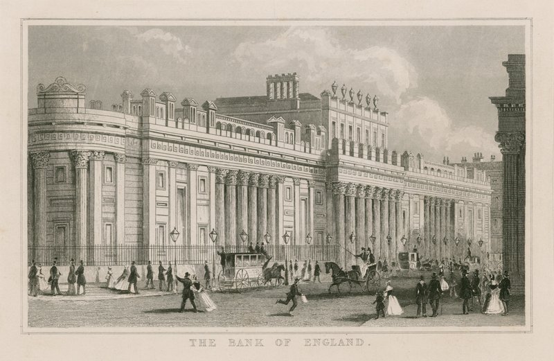 Bank of England, Sir John Soanes South Front, 1823 av English School