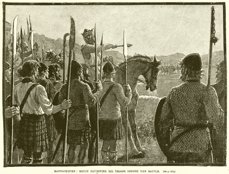 Bannockburn: Bruce gjennomgår troppene sine før slaget av English School