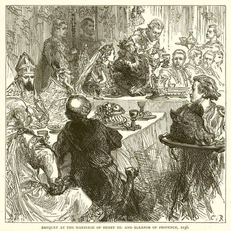 Bankett ved ekteskapet til Henry III og Eleanor av Provence, 1236 av English School