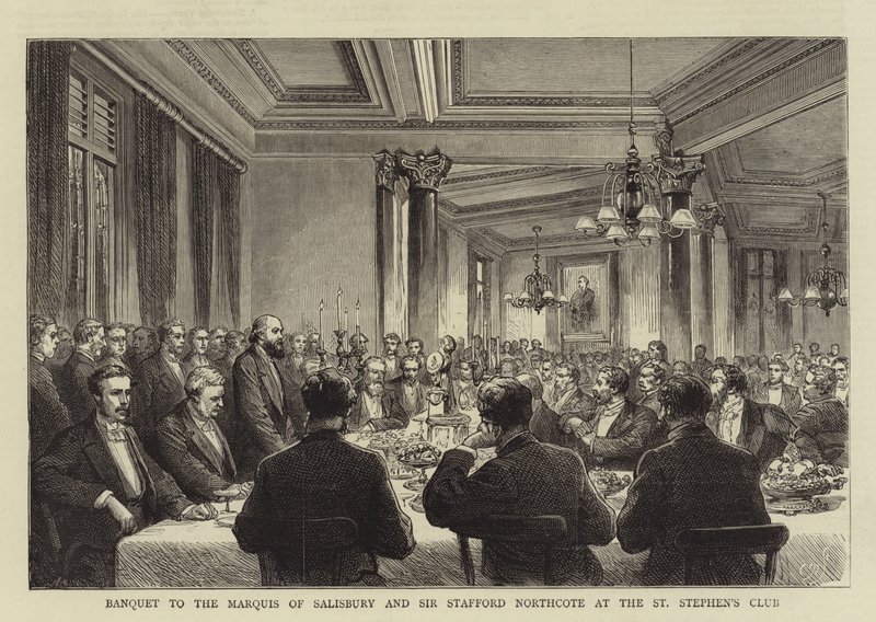 Bankett til Marquis of Salisbury og Sir Stafford Northcote på St Stephen