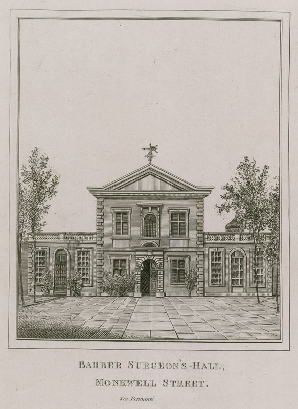 Barber Surgeons Hall, Monkwell Street, London av English School