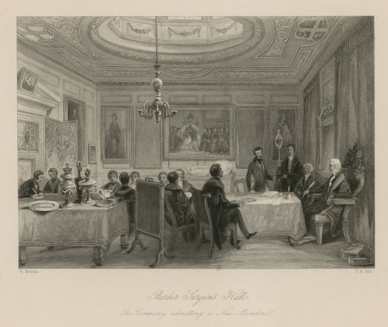 Barber Surgeons Hall, selskapet innrømmer et nytt medlem av English School