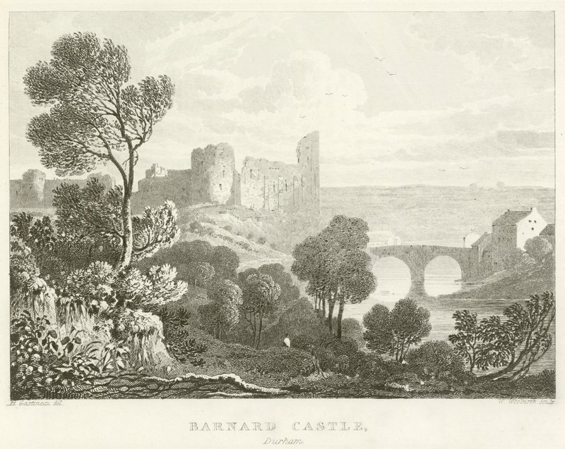 Barnard Castle, Durham (gravering) av English School