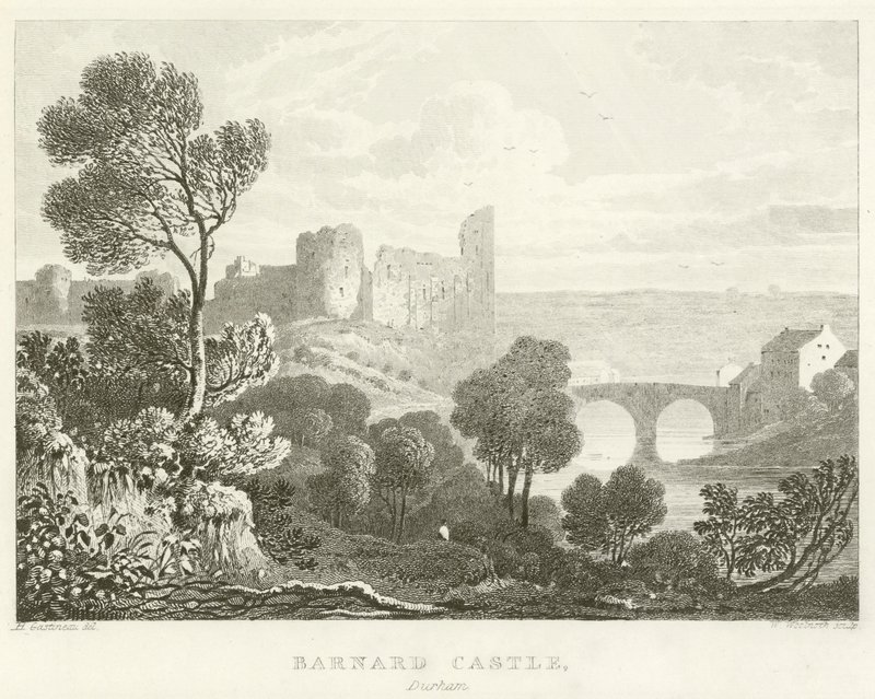Barnard Castle, Durham (gravering) av English School