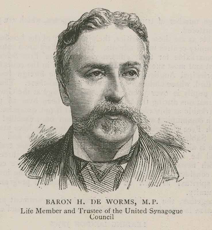 Baron H De Worms, MP, livsmedlem og tillitsmann for United Synagogue Council av English School