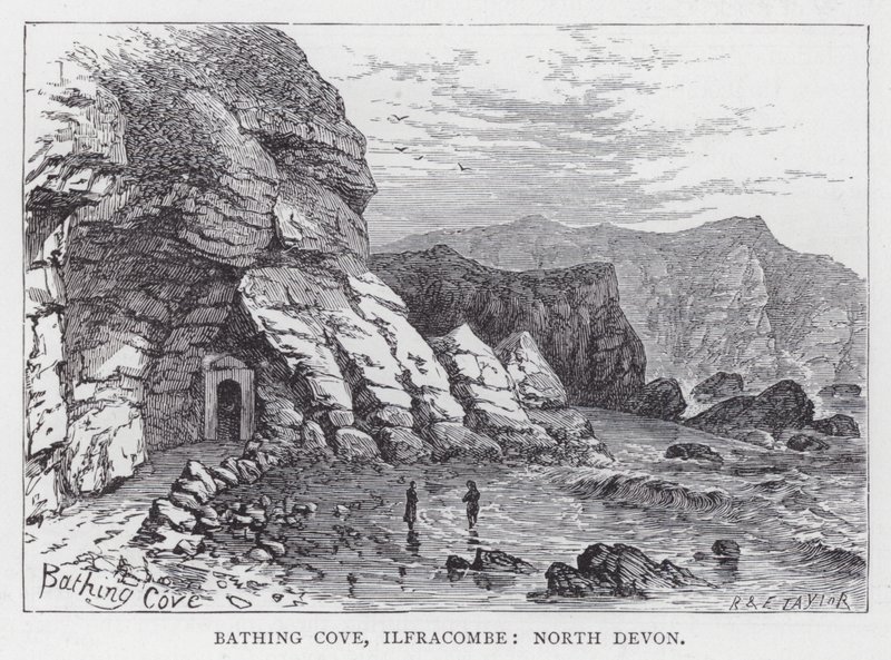 Bathing Cove, Ilfracombe, North Devon (gravering) av English School