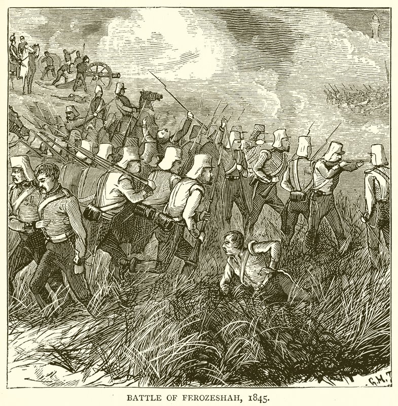 Slaget ved Ferozeshah, 1845 av English School