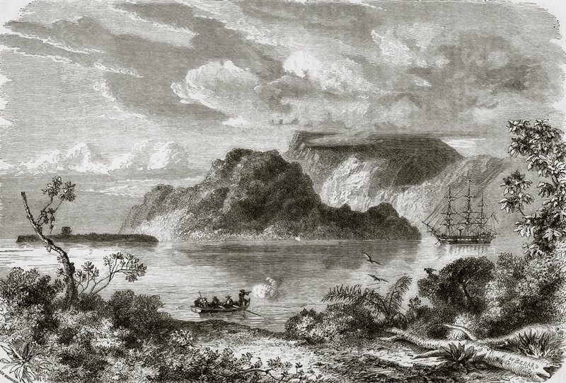 Bay of Manevai, øya Vanikoro av English School