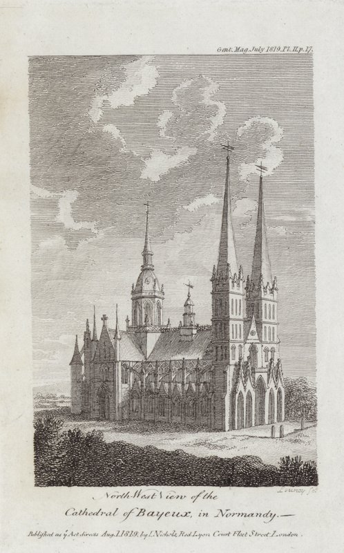 Bayeux-katedralen, Normandie, 1819 av English School