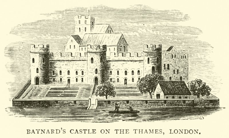 Baynards Castle på Themsen, London av English School