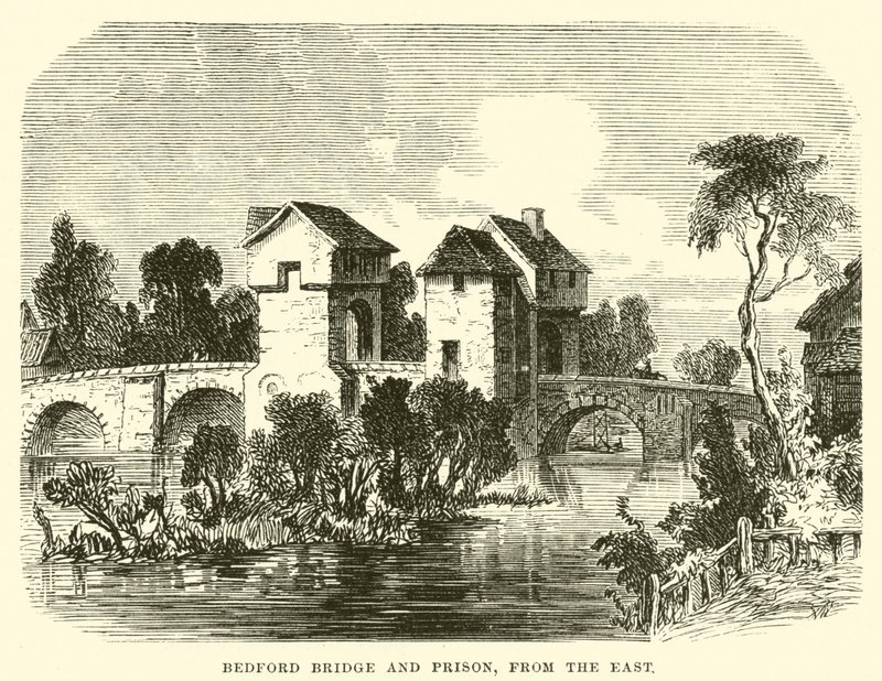 Bedford-broen og fengselet; fra øst (gravering) av English School