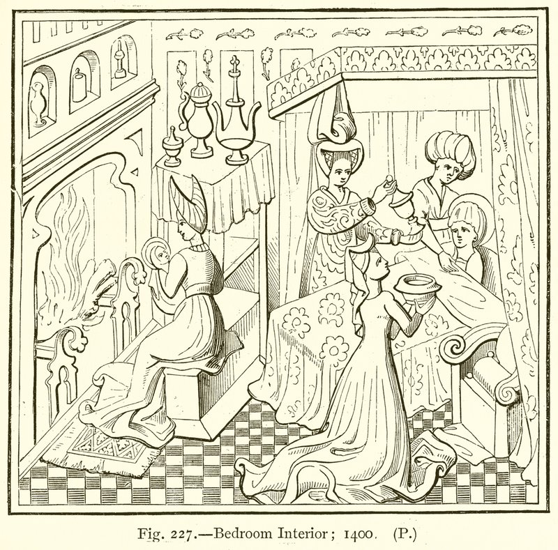 Soverom interiør; 1400 av English School