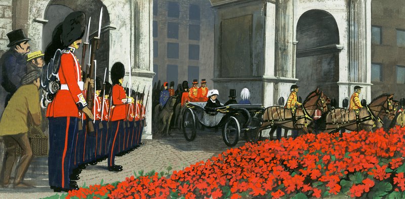 Senger av pelargonier i Victorias dager av English School