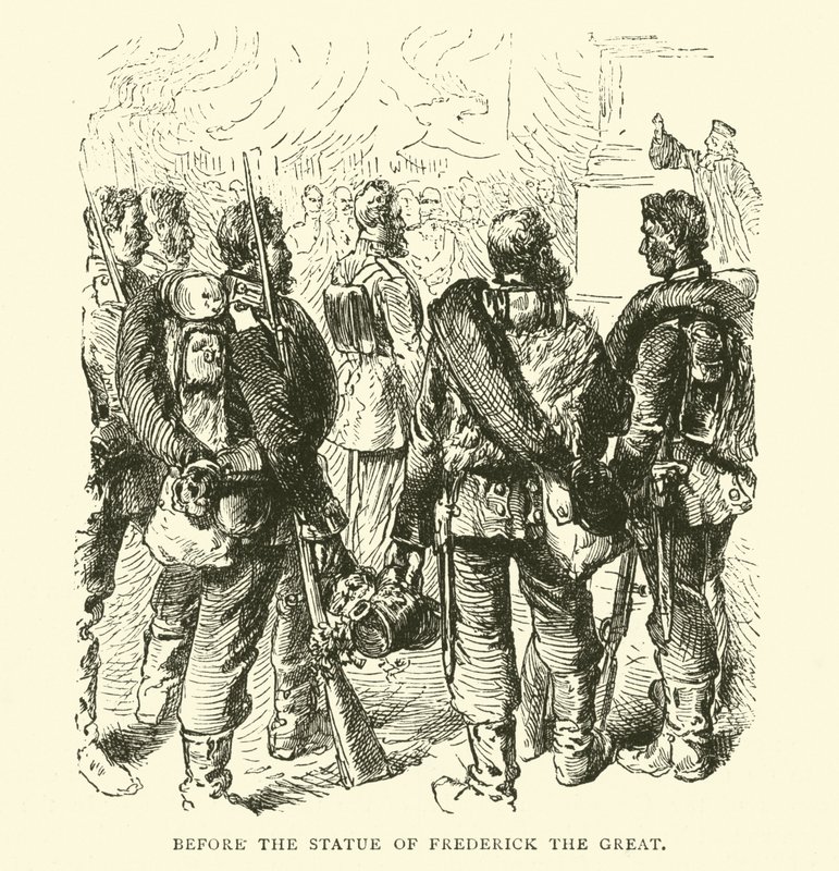 Før statuen av Fredrik den store, mai 1871 av English School