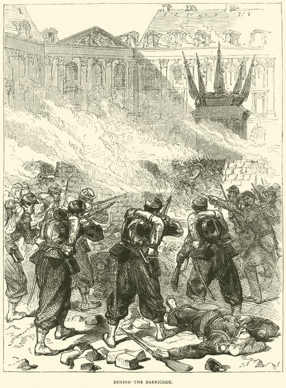 Bak barrikaden, april 1871 av English School