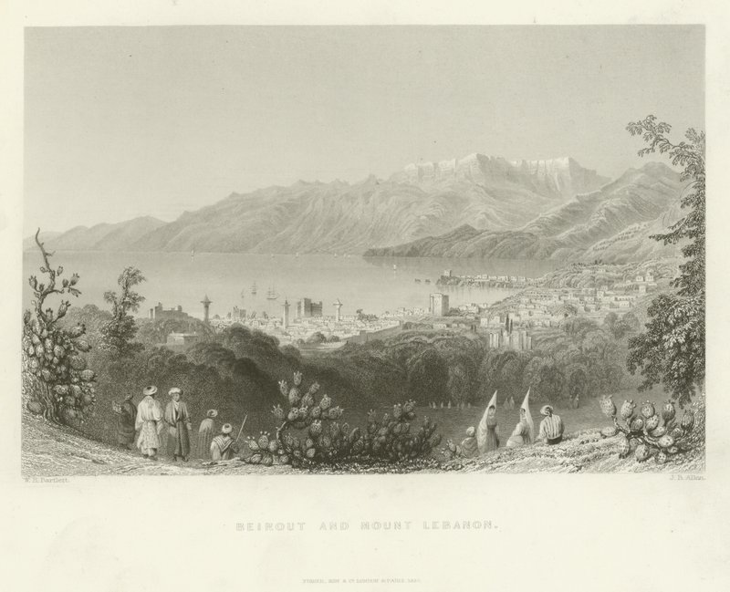 Beirut og Libanonfjellet, 1837 av English School