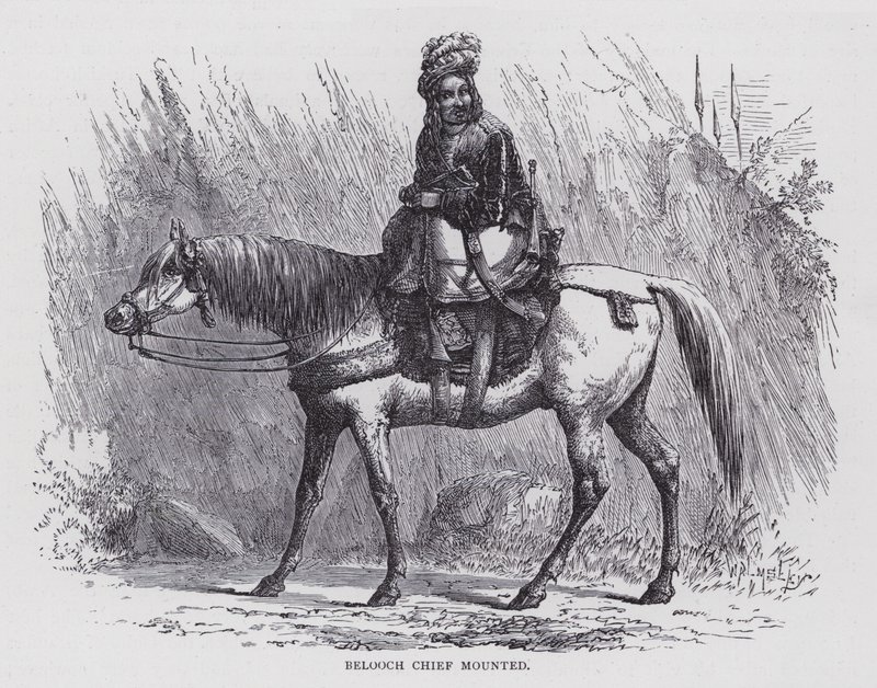 Belooch Chief Montert (gravering) av English School