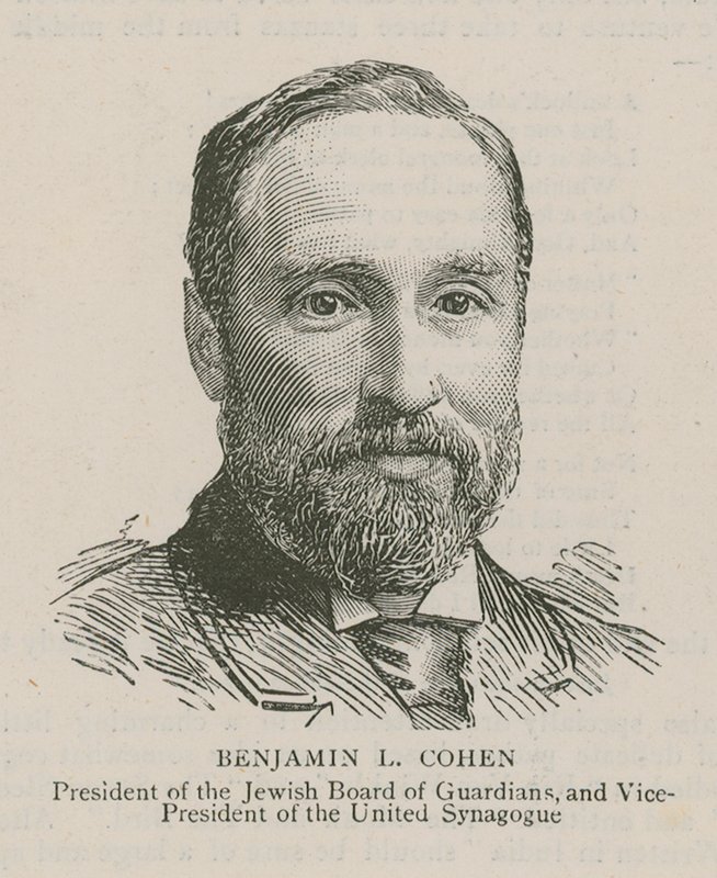 Benjamin L. Cohen, president for Jewish Board of Guardians og visepresident for United Synagogue av English School