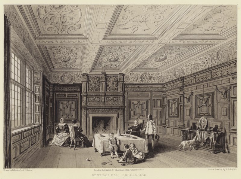 Benthall Hall, Shropshire (gravering) av English School