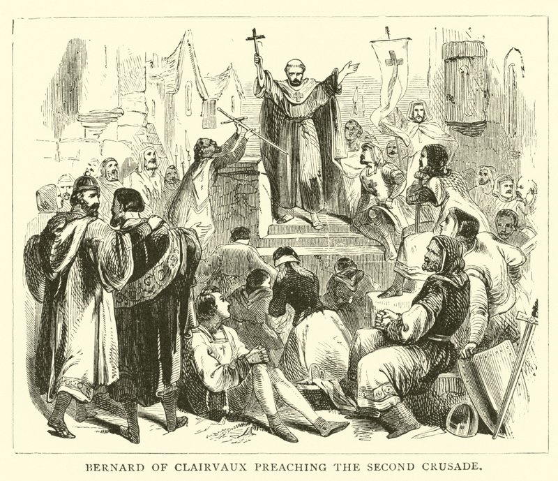 Bernard av Clairvaux som forkynte det andre korstoget av English School