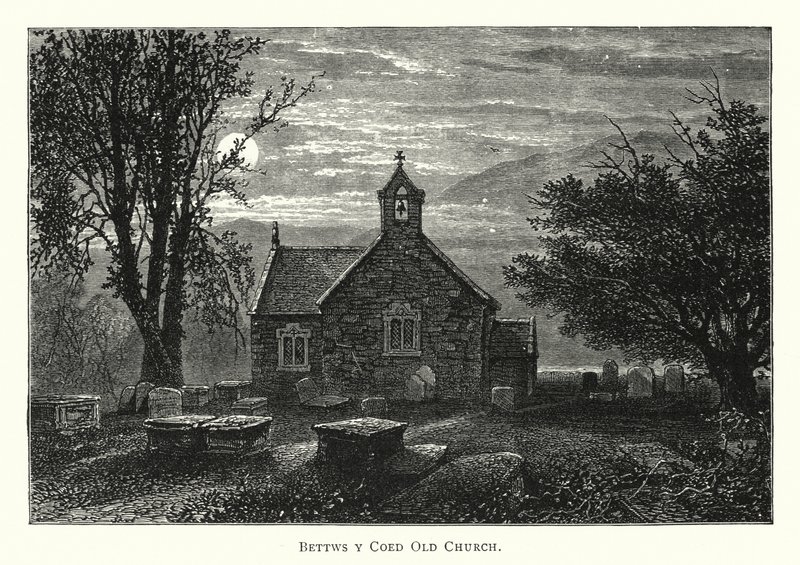 Bettws y Coed Old Church (gravering) av English School