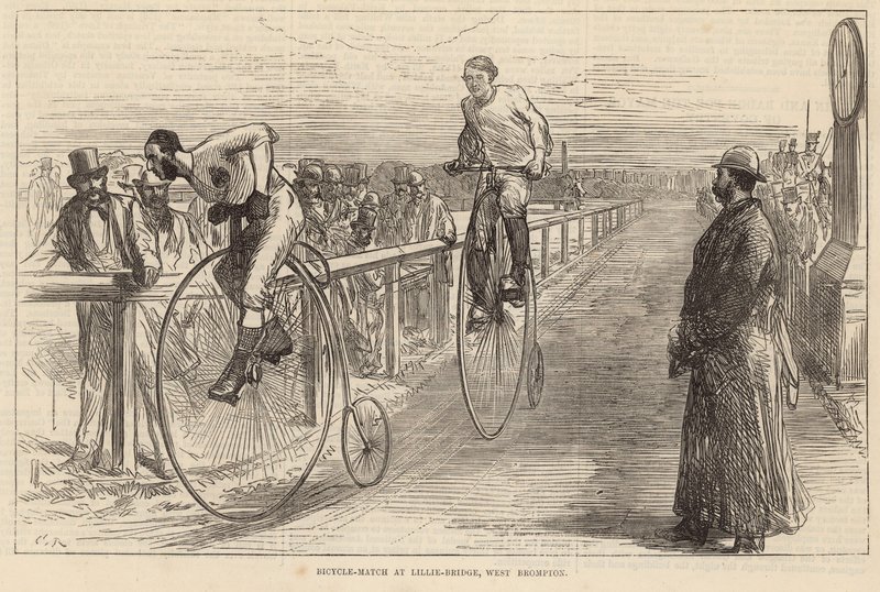 Sykkelkamp på Lillie Bridge, West Brompton av English School
