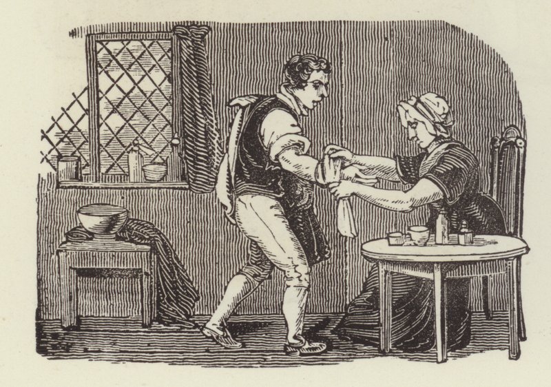 Innbinding av et kutt (gravering) av English School