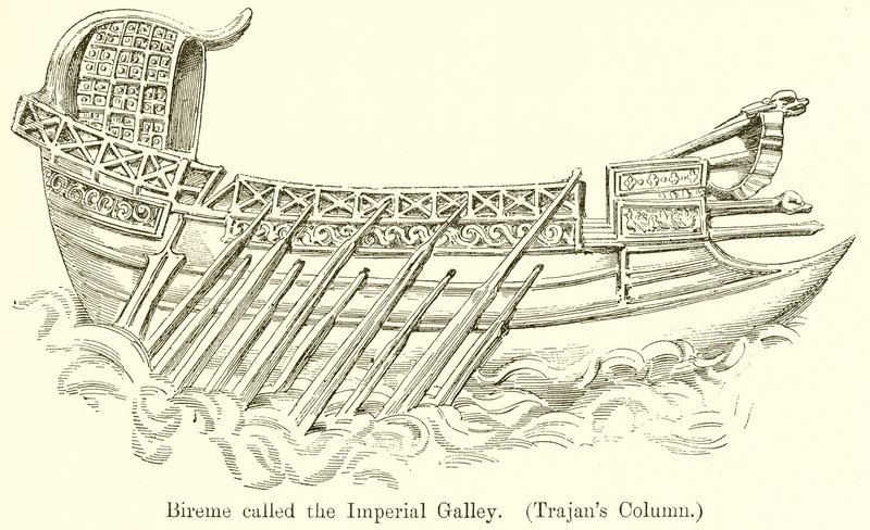 Bireme kalt Imperial Galley. (Trajans-kolonnen) av English School