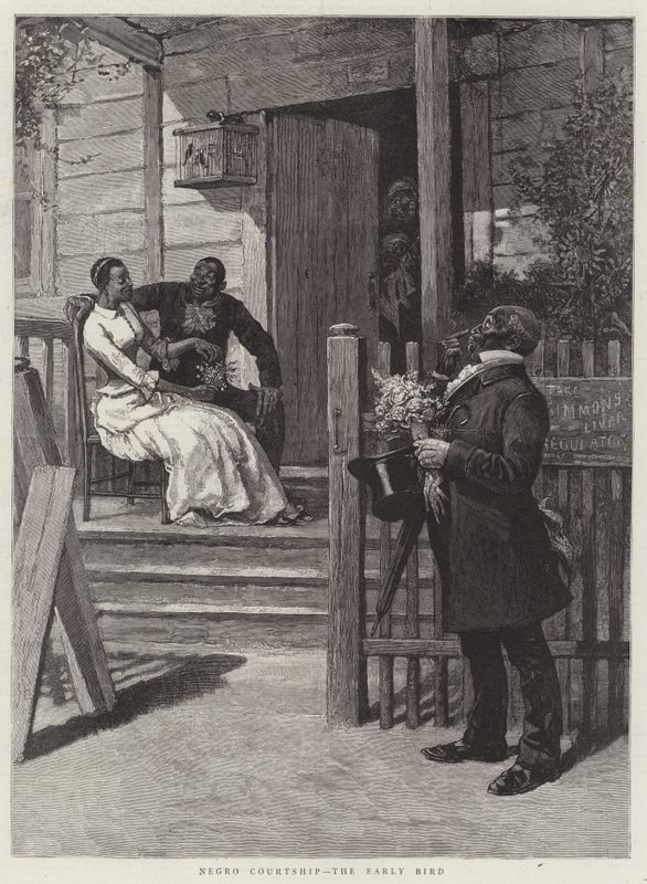 Black Courtship, the Early Bird (gravering) av English School
