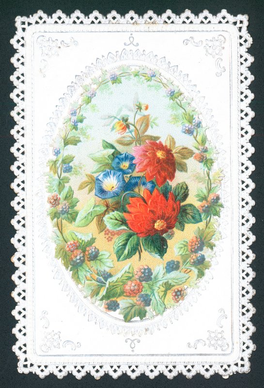 Bjørnebær og blomster, kort av English School