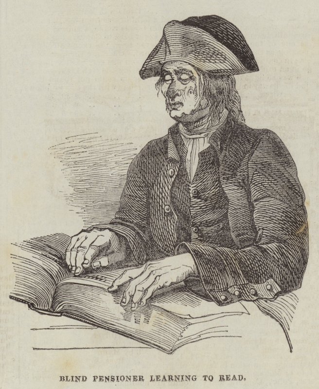 Blind pensjonist lærer å lese av English School