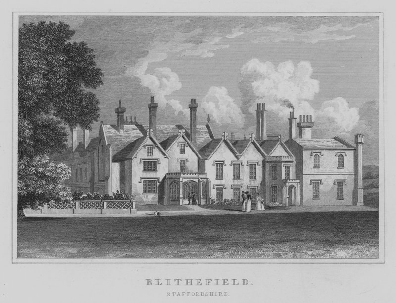 Blithfield, Staffordshire (gravering) av English School