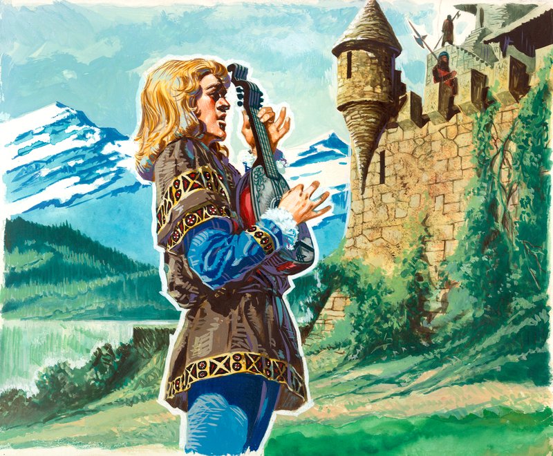 Blondel i Richards fengsel av English School