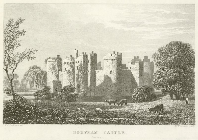Bodyham Castle, Sussex (gravering) av English School