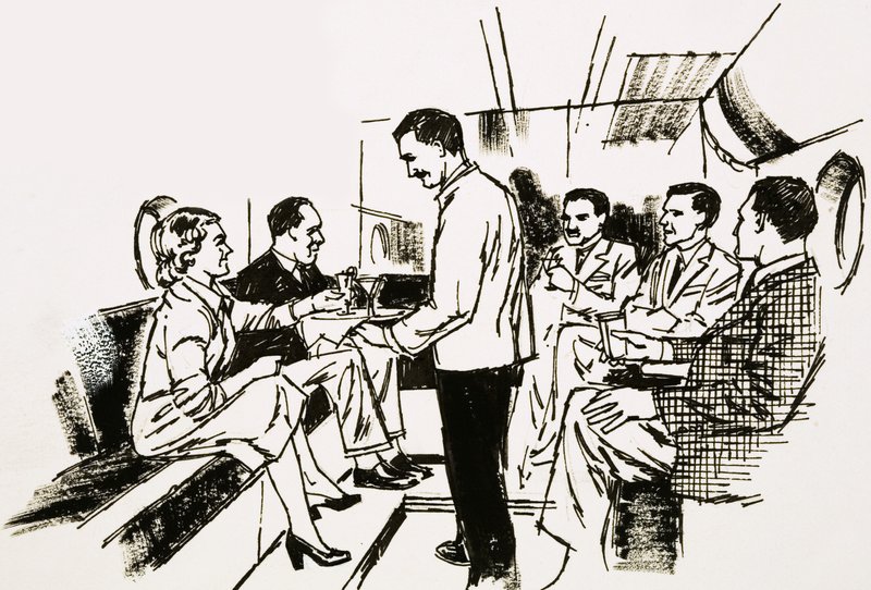 Boeing Stratocruisers cocktailsalong på nedre dekk av English School