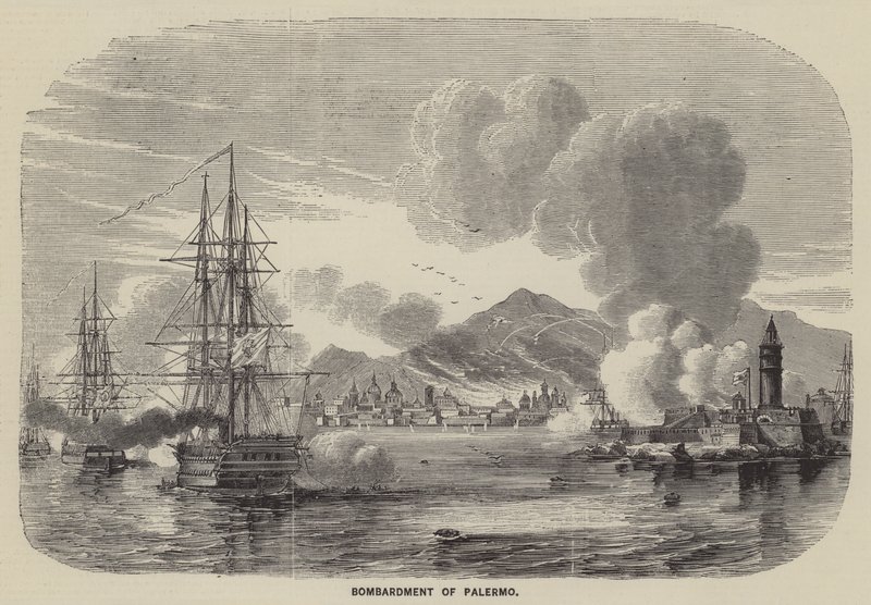 Bombardementet av Palermo (gravering) av English School