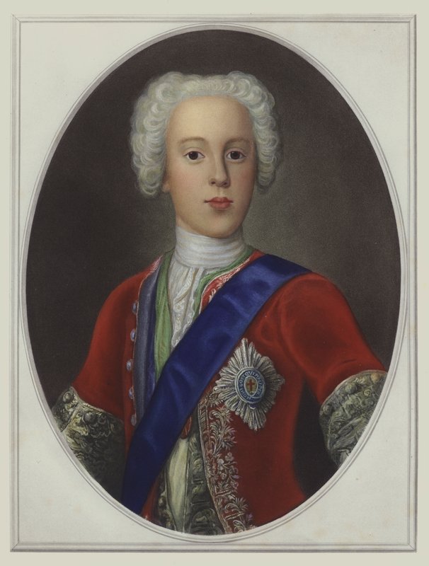 Bonnie Prince Charlie, Charles Edward Stuart, The Young Pretender (farge litho) av English School