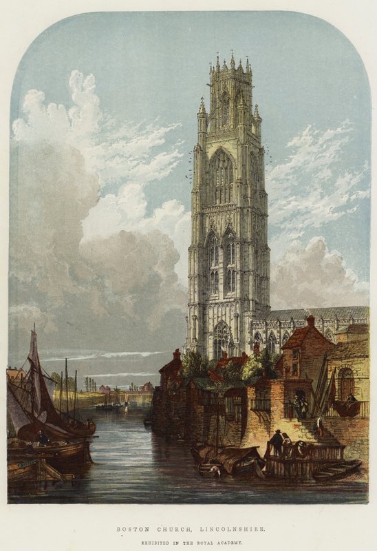 Boston Church, Lincolnshire (chromolitho) av English School