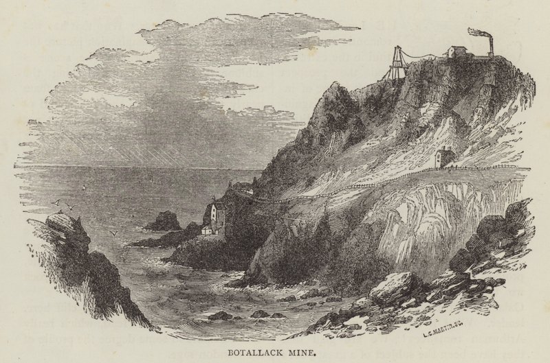 Botallack-gruven (gravering) av English School