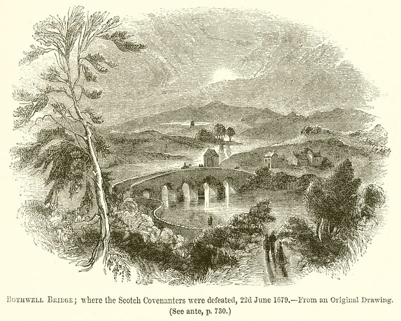 Bothwell Bridge; der Scotch Covenanters ble beseiret, 22. juni 1679 av English School