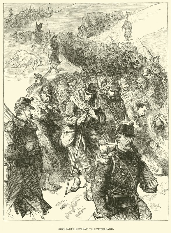 Bourbakis trekker seg tilbake til Sveits, januar 1871 av English School
