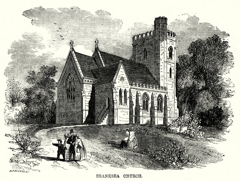 Branksea Church (gravering) av English School