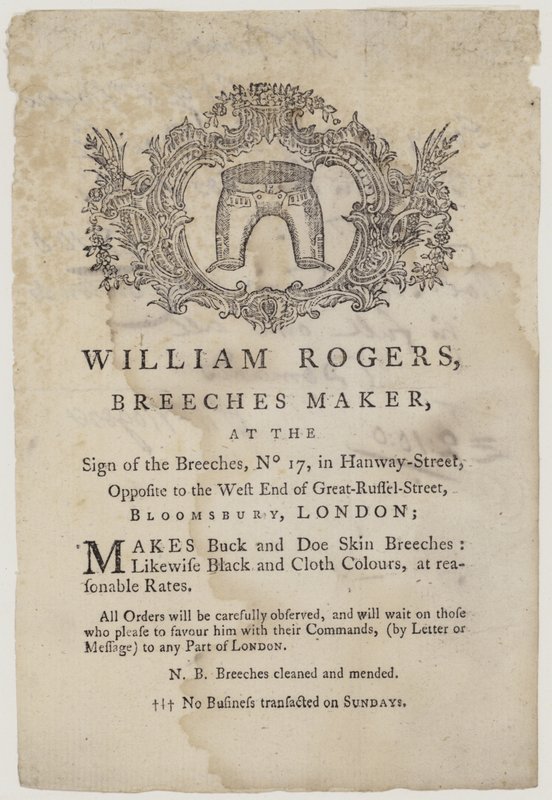 Ridebukser Makers, William Rogers, byttekort av English School