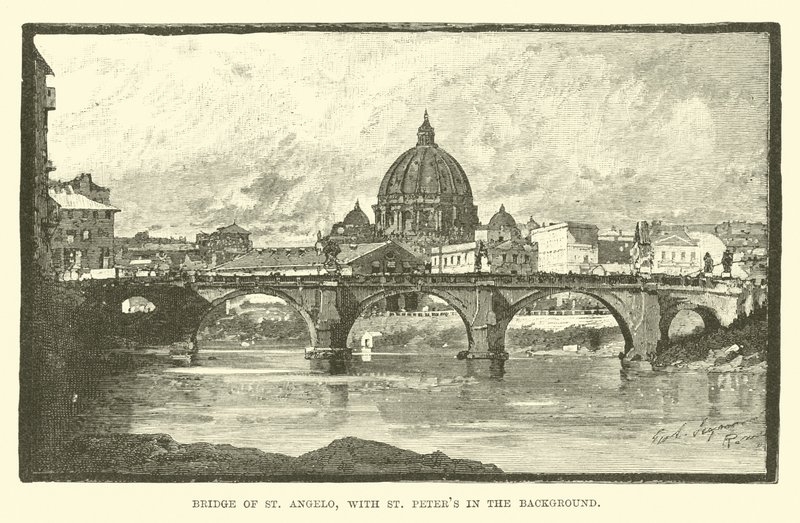 Bridge of St Angelo, med St Peters i bakgrunnen av English School
