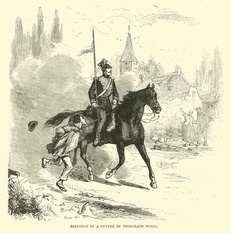 Innbringer en kutter av telegrafledninger, september 1870 av English School