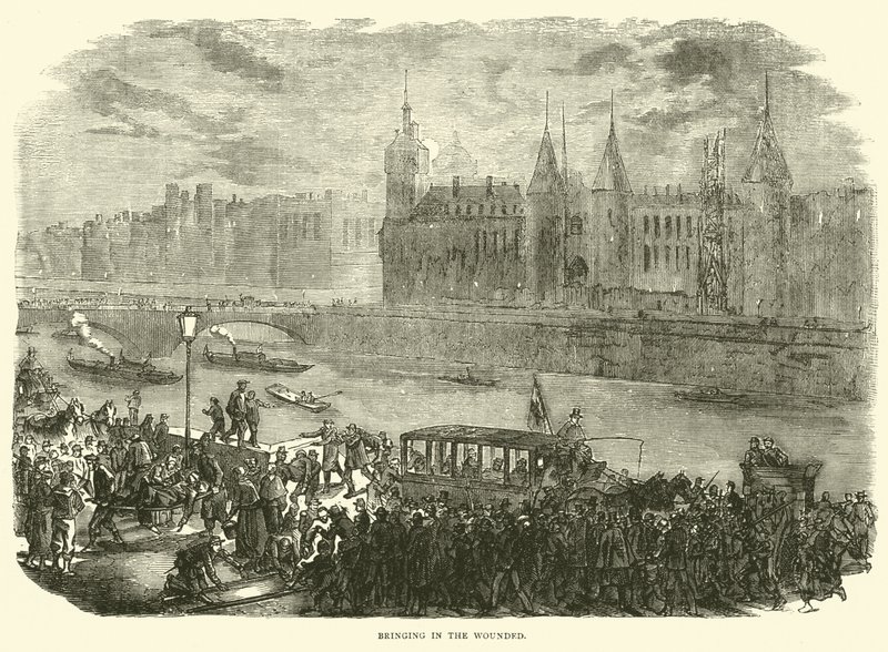 Innbringer de sårede, november 1870 av English School