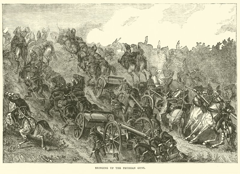 Å bringe opp de prøyssiske kanonene, august 1870 av English School