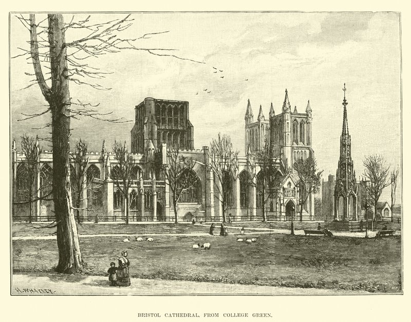 Bristol Cathedral, fra College Green av English School