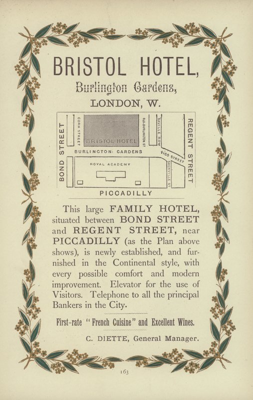 Bristol Hotel (gravering) av English School